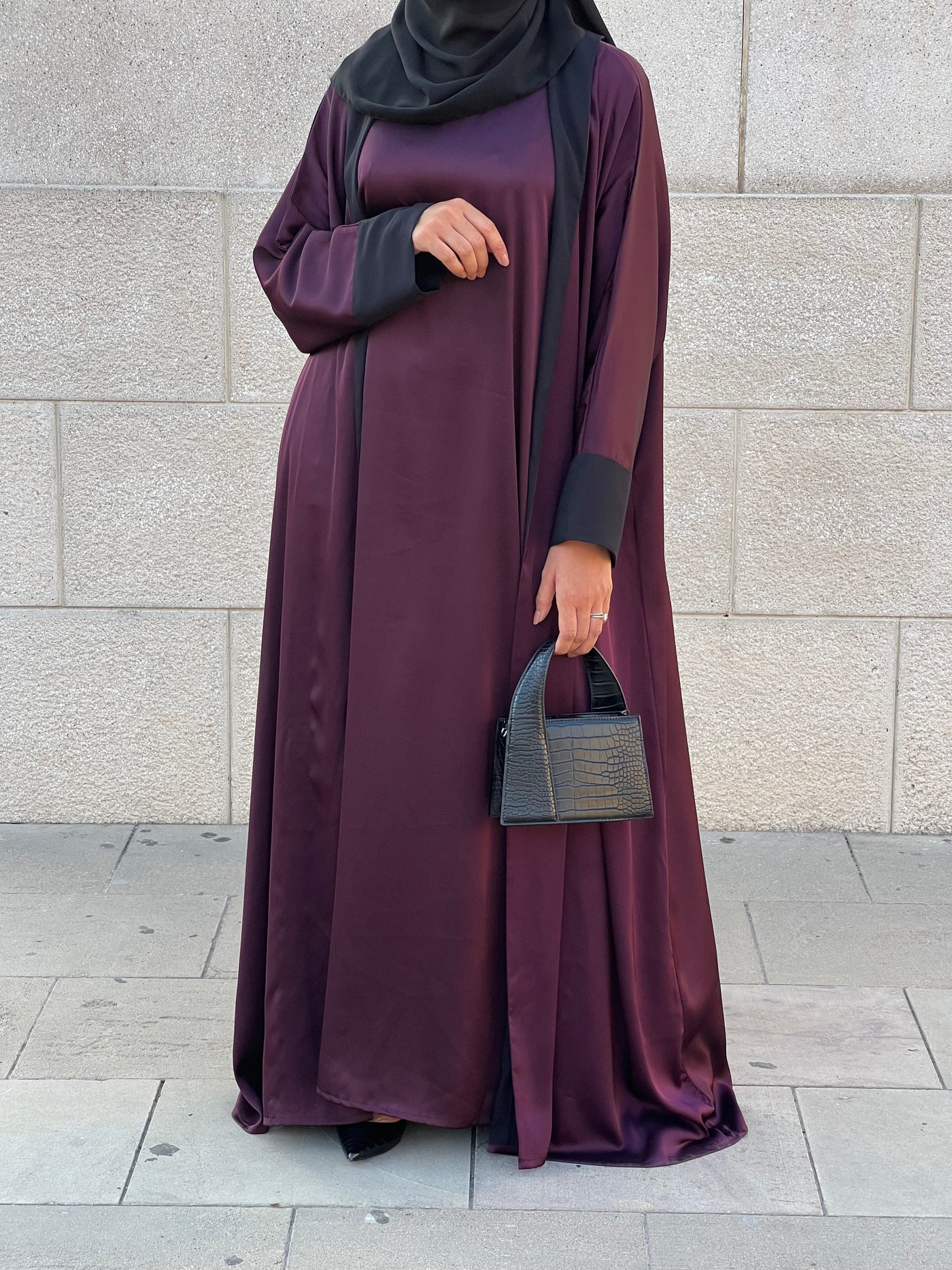 ABAYA SET - Prune & noir