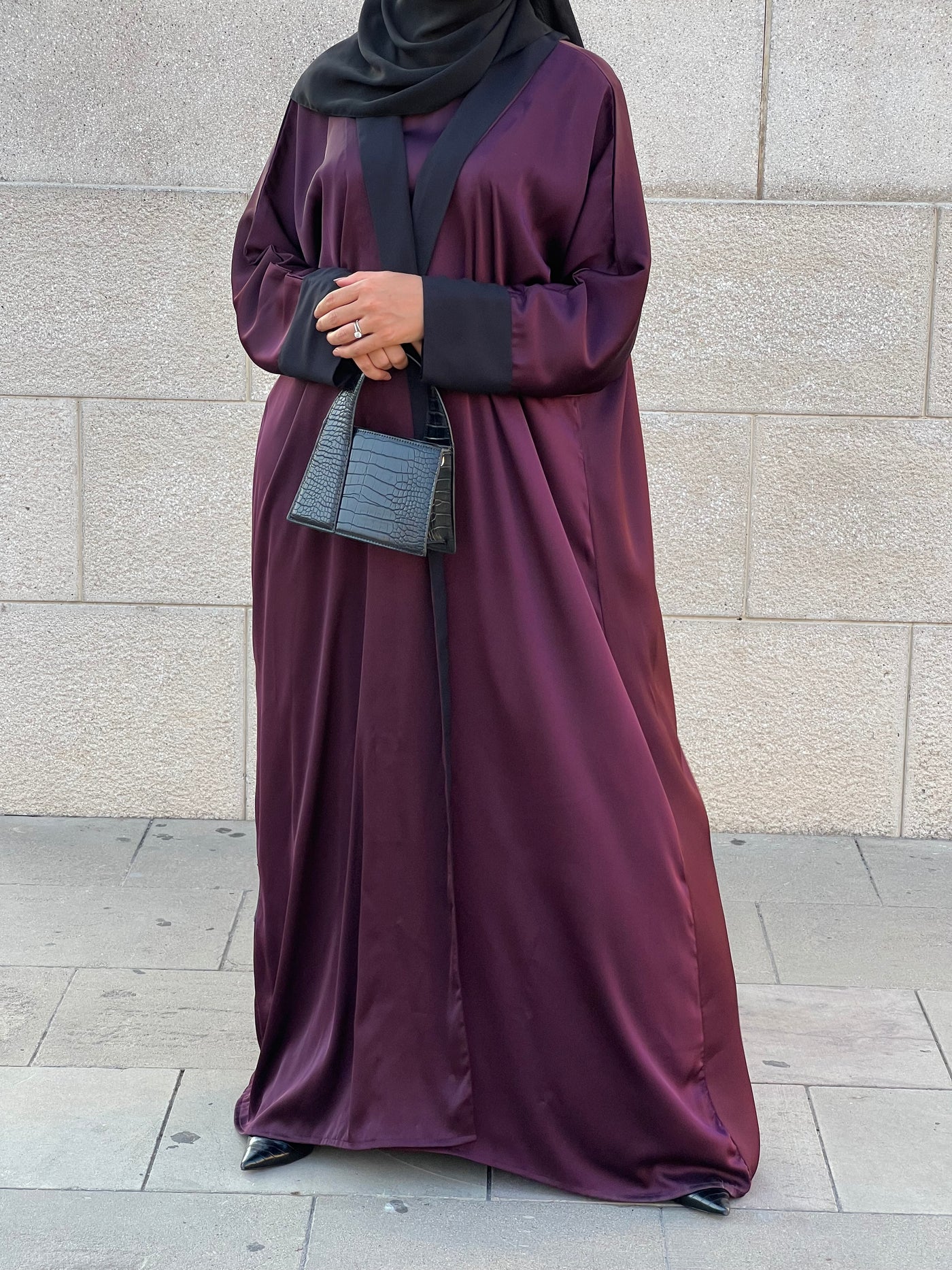 ABAYA SET - Prune & noir