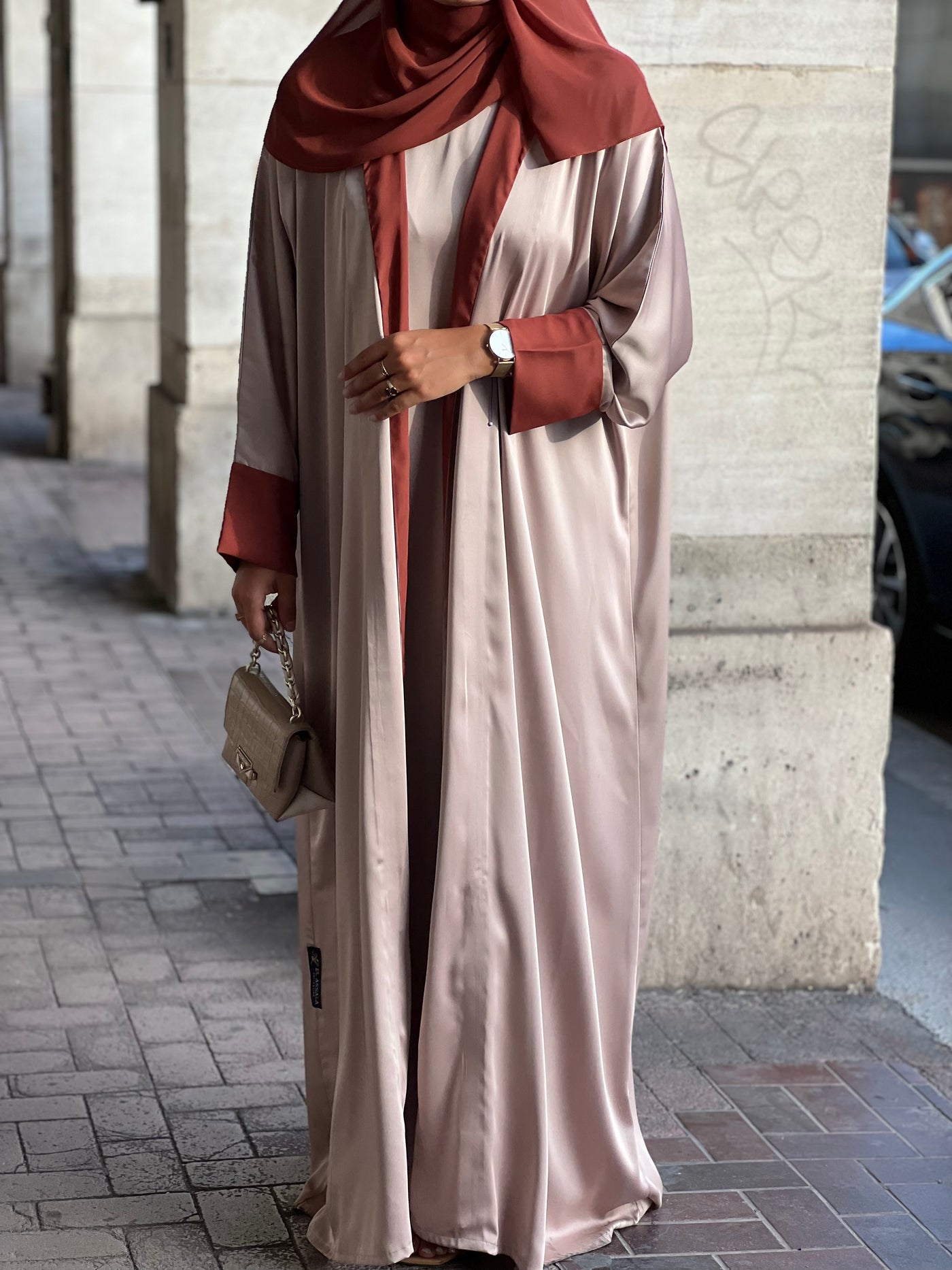 ABAYA SET - Nude & Brique